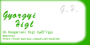 gyorgyi higl business card